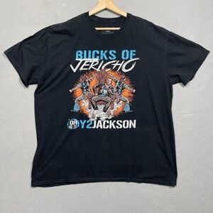 Pro Wrestling Tees Bucks Of Jericho Men 2XL Regular Black Graphic Tee Streetwear